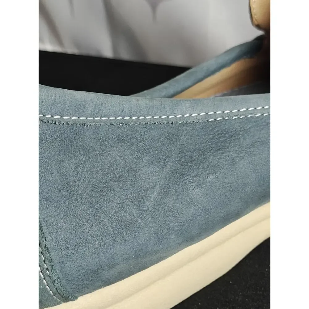 JOHNNIE O Men's 14 Loafers Blue Leather Malibu Moccasin Shoes Comfort New
